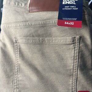 Lands' End Men's Khaki Knit Twill 5-Pocket Pants